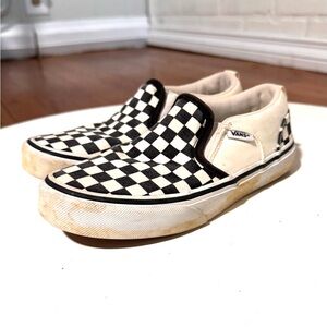 Vans Black and White Checkerboard Slip-Ons